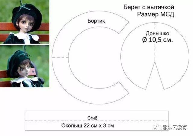 贝雷帽的简单制作方法,附多款帽子纸样!