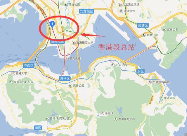 途径站 广深港高铁全长145公里 自广州南通往香港西九龙总站 全线共设