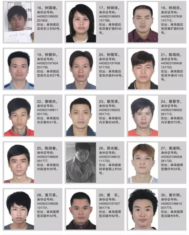 茂名公安对电信诈骗犯罪在逃人员的悬赏通告