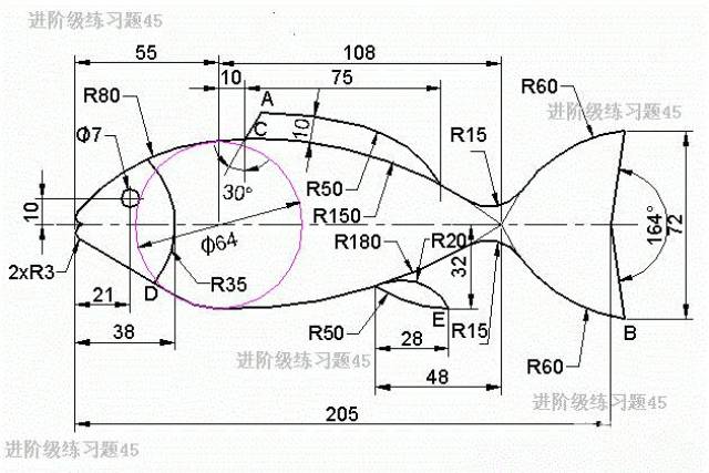 cad进阶级练习题及详细答案(45)