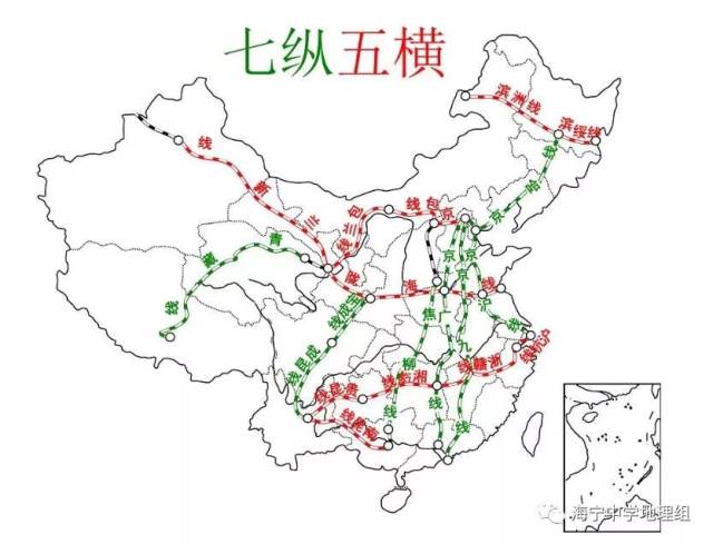中国铁路六纵五横图图片