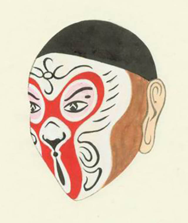 李少春的"反葫芦"猴戏脸谱.