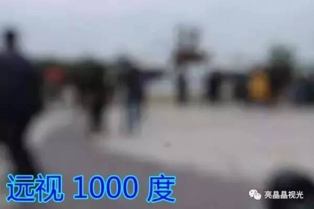 模拟从远视1000度到近视1000度看到的效果