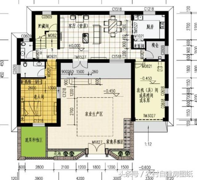 20萬帶庭院的農村房屋設計圖,5套方案,2款帶火炕(含預算)