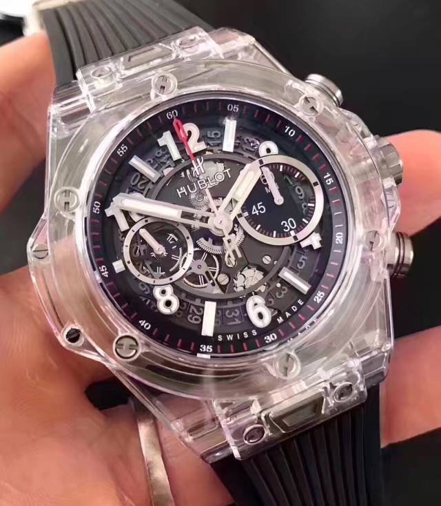 宇舶411.jx.4802.rt 全透明蓝宝石水晶腕表