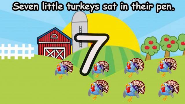 【感恩节儿歌】ten little turkeys,数字认知