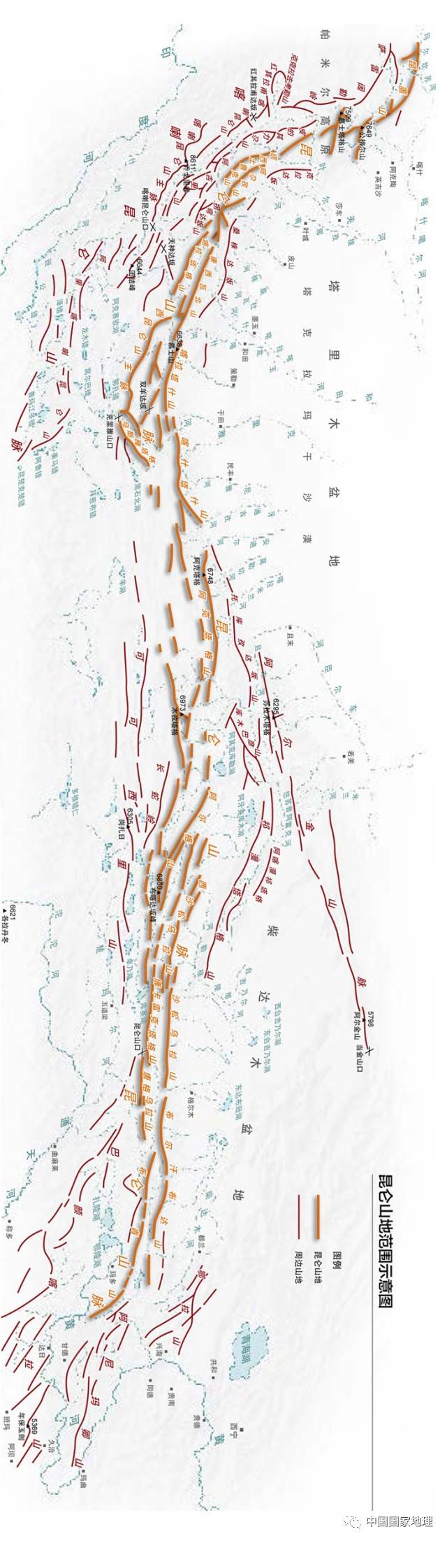 昆仑山 昆仑山是中国人最熟悉的山脉之一,作为西部山系的主干,它曾无