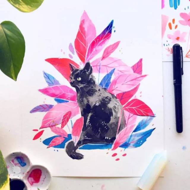 [文萃画材·分享]这样的美术颜料插画,看着贼暖心_手机搜狐网