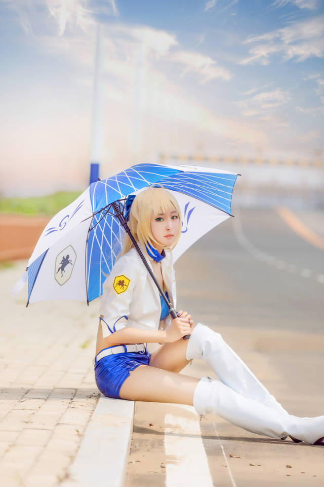 fate同人 saber赛车娘 cosplay