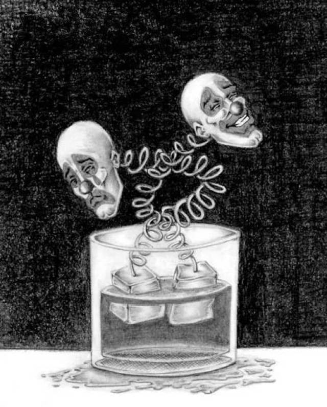 人生如戏,戏如人生 面对着生活的艰辛 只有用酒精麻痹自己