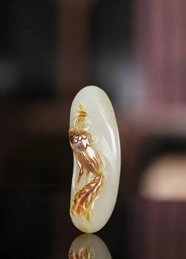 詹栋梁 和田玉籽料凤凰挂件