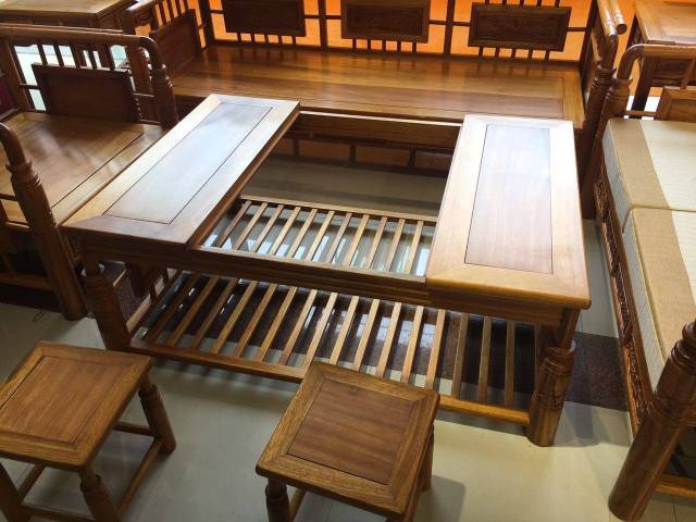 【红运当头】土豪金版鸟语花香沙发套 龙凤檀