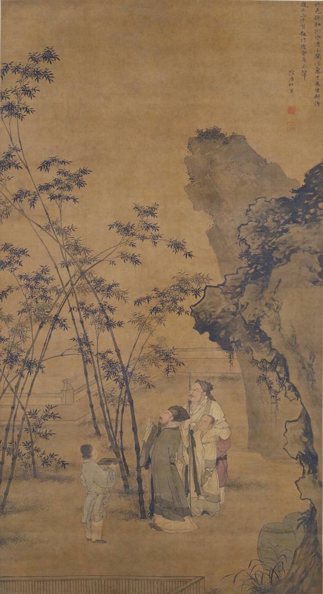 明 钱毂 竹亭对棋图 辽宁省博物馆藏