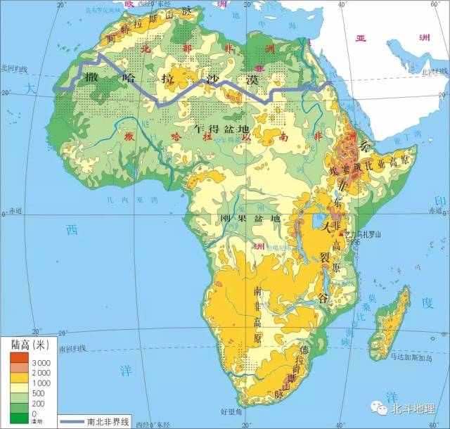 撒哈拉以南非洲地形图图片