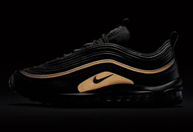 金色3m 反光!全新纯黑 air max 97