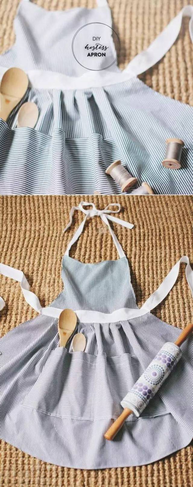 【旧衣改造】围裙不用买,用旧衣服就可以做,比买的美十倍