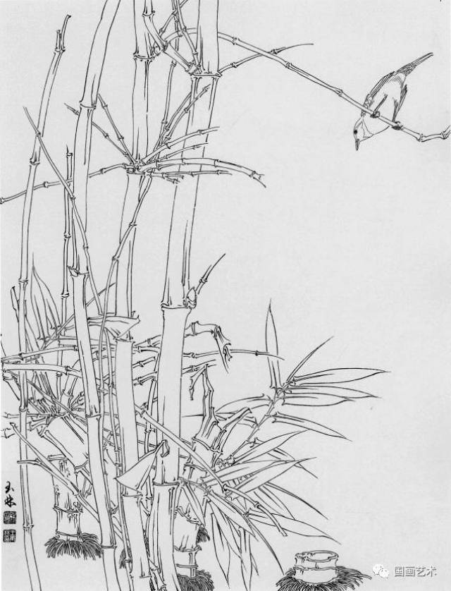 线描竹子画稿,简洁雅致!_搜狐网