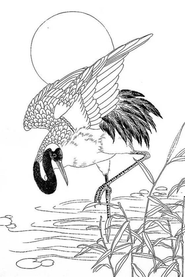 花鳥仙鶴圖 国画写意花鸟水墨真迹牡丹仙鹤图松鹤千秋四尺竖幅画芯68cm*138cm