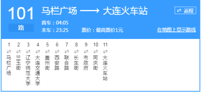 大连站公交: 7路;13路;30路;31路; 101路;  201路;;408路; 414路