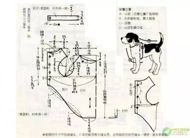 狗狗衣服打版平面图图片