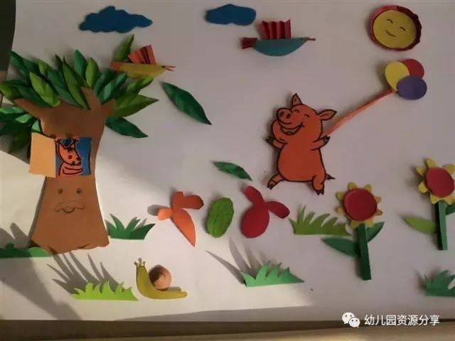 幼儿园半立体墙饰,好喜欢!