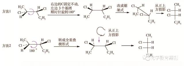 楔形透视式,锯架透视式和纽曼投影式怎么转换为费歇尔投影式