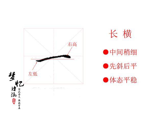 长横的硬笔书法写法图片