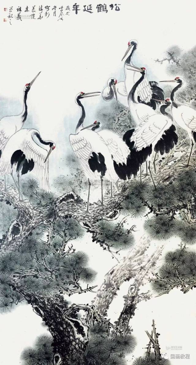 松鹤画法集锦(太全了,转发收藏了~)