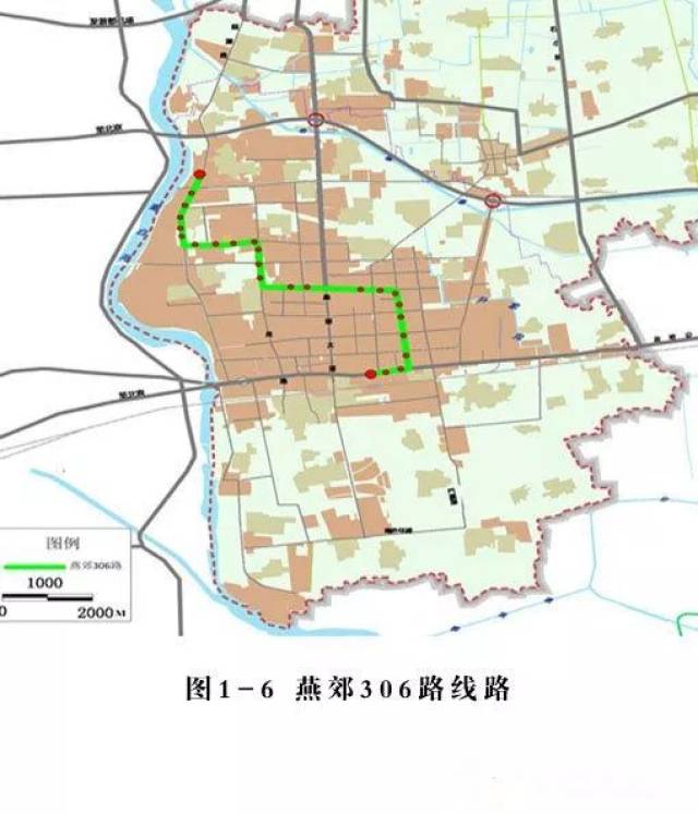 燕郊306路公交车路线图图片