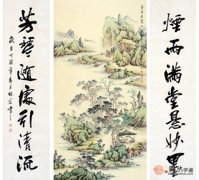 李林宏最新力作中堂山水画作品《气清更觉山川近》作品来源:易从网