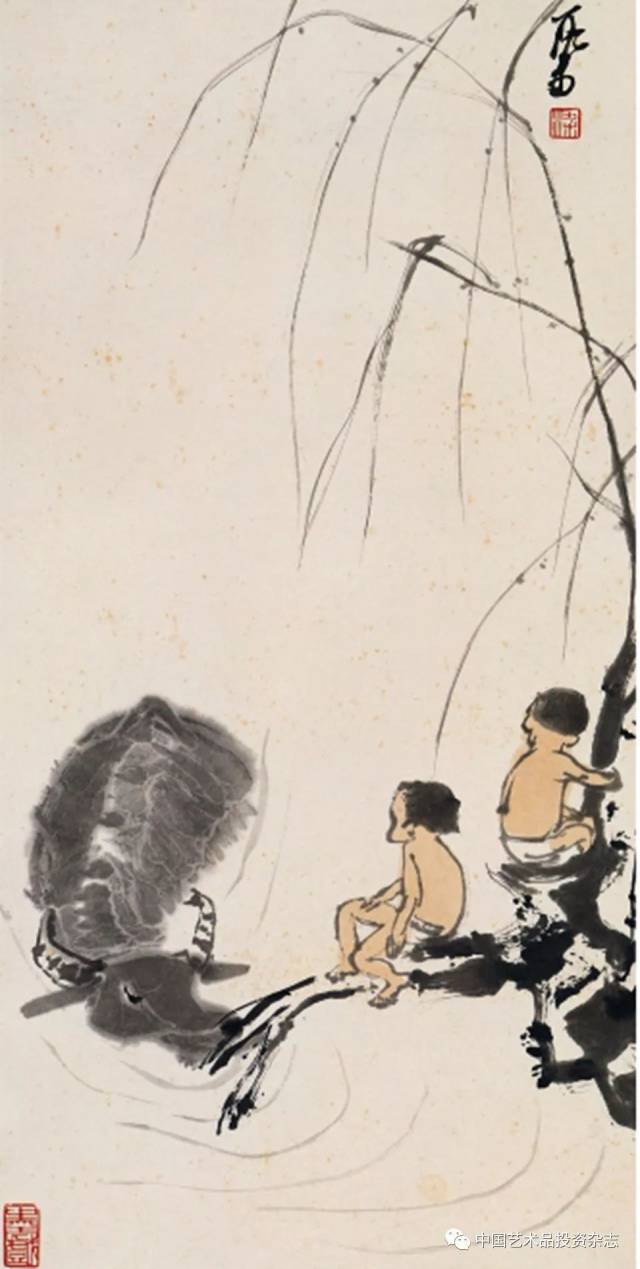 中国近代杰出的画家——李可染画牛