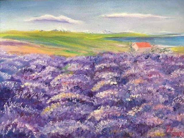 冯燕东方普罗旺斯薰衣草主题油画