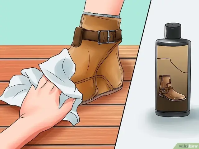 6, 给靴子擦上皮革护理剂.