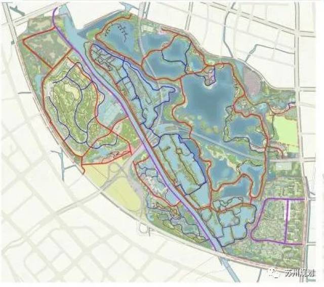 虎丘湿地公园手绘地图图片