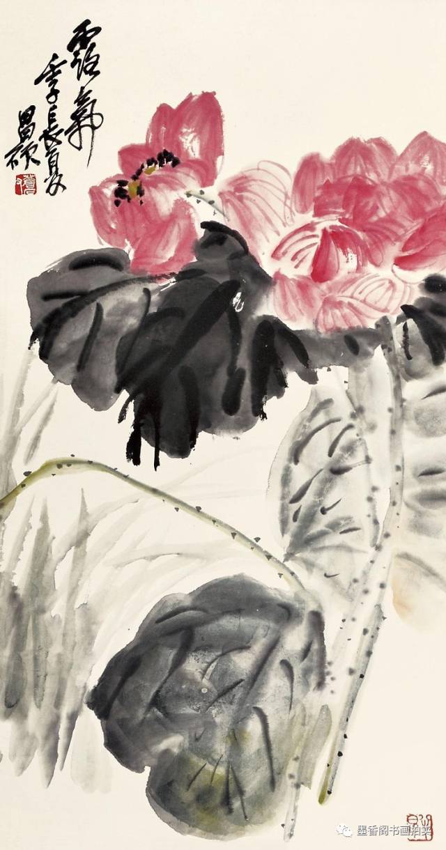吴昌硕高清荷花作品欣赏_搜狐网