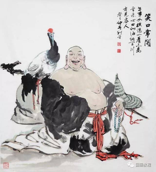 【笑口常开】国画精品弥勒佛,100副