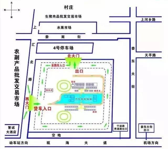 現代農貿城市場路線示意圖