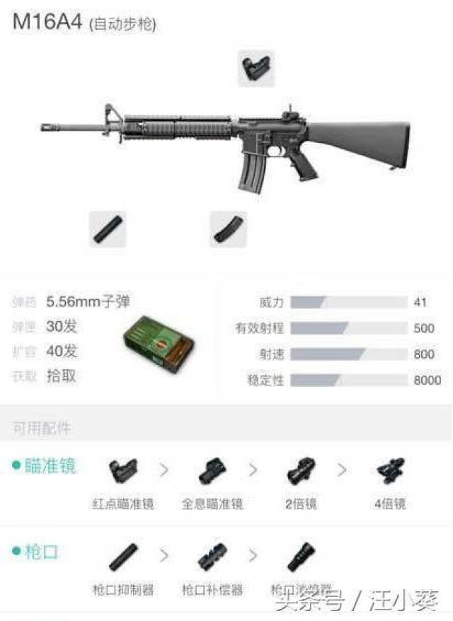 M16A4突击步枪怎么画图片