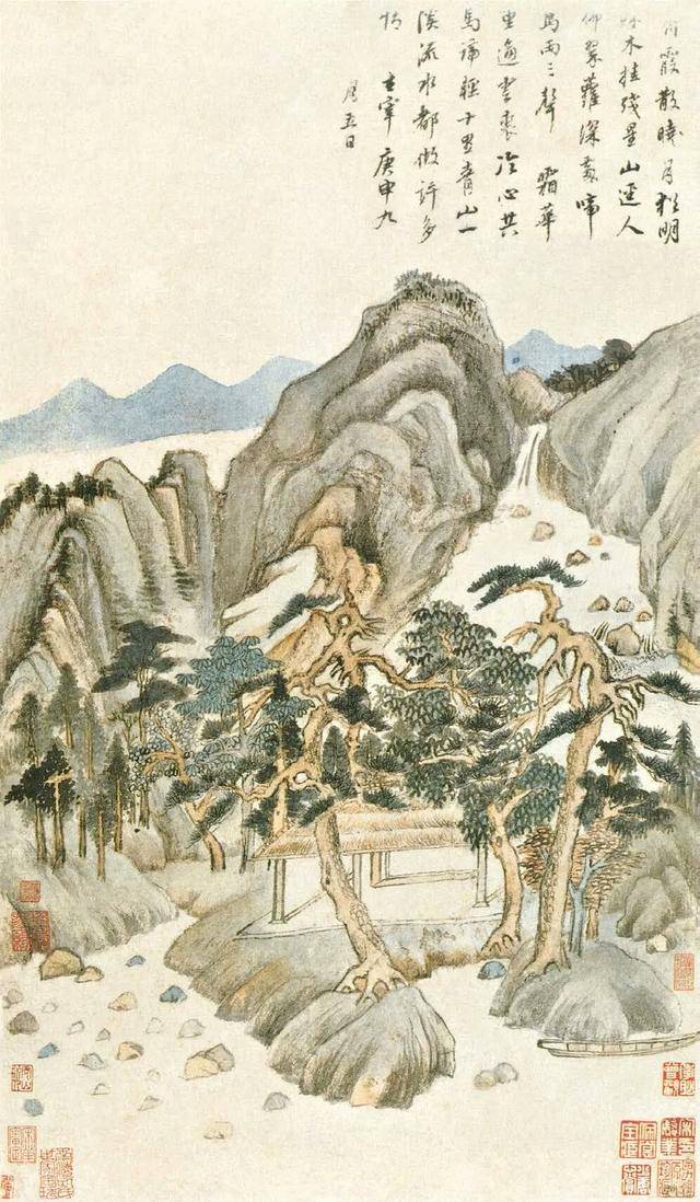 明 董其昌 《秋兴八景图》册四 纸本设色