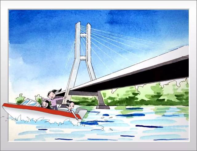 通州运河绘画图片
