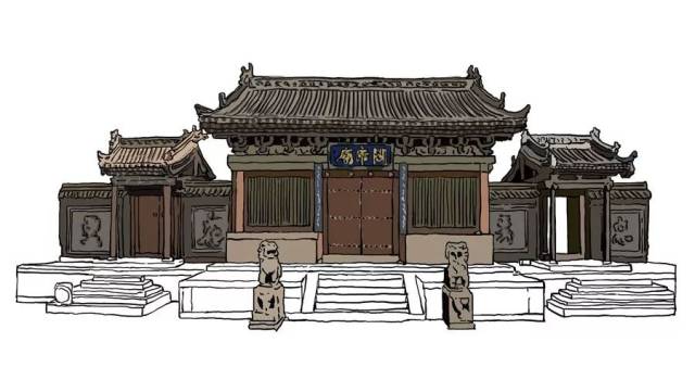 大明寺手绘图片