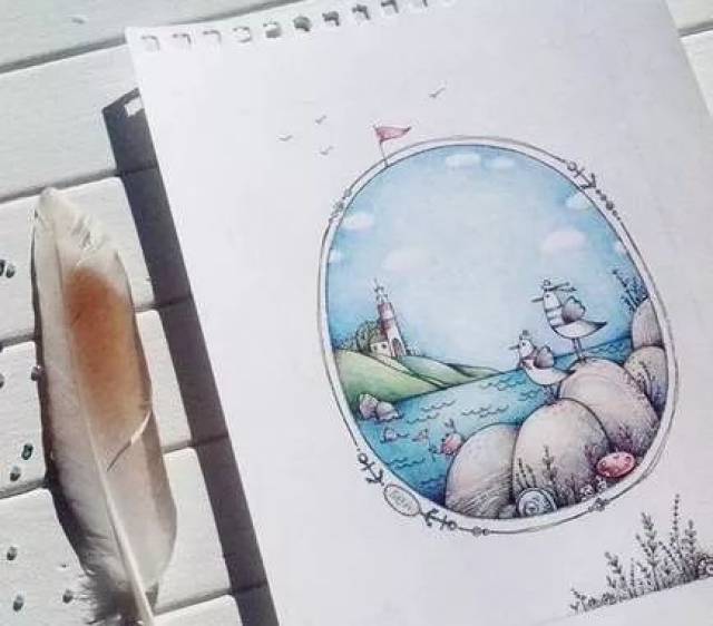 超萌小清新,这种彩铅画,每看一张都会有好心情!