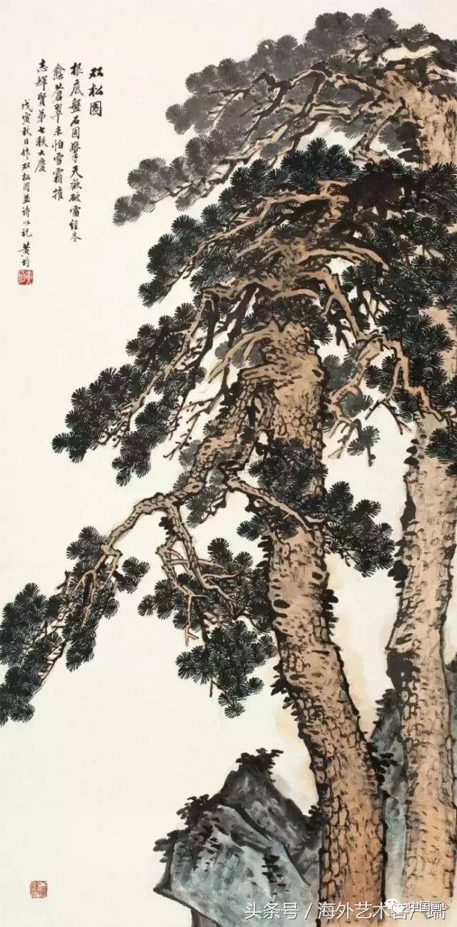 名家画松,黎雄才画松,看的松树画_大山谷图库