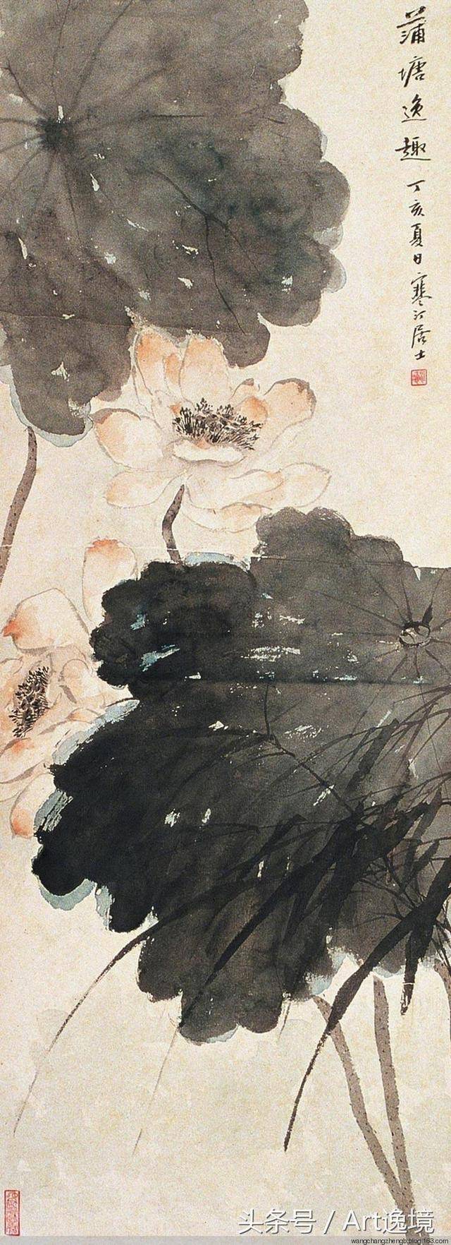 名作欣赏|爱荷,画荷——江寒汀荷花作品欣赏