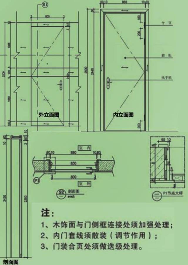 cad子母门图例图片