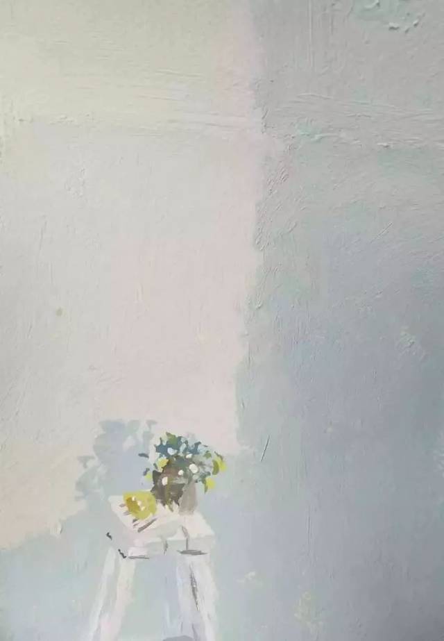 《一角》 采用了三角配色,降低了整幅画的纯度,提高了明度,表达了清冷