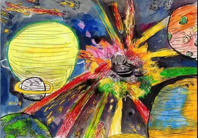 纸本水彩《宇宙爆炸》