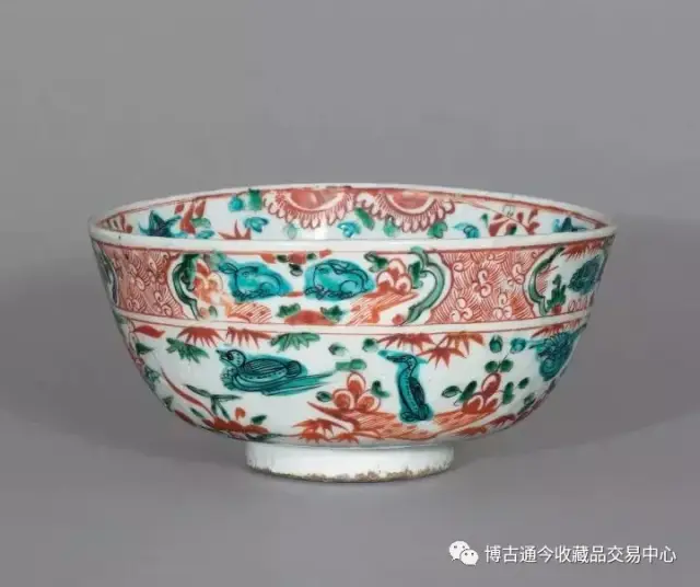 お徳用明 章州窯紅彩碗 共箱　明 漳州窑红彩碗 共箱 明