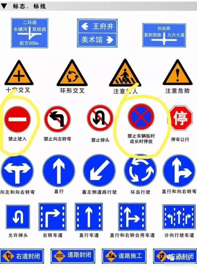 单行道标志路口图片