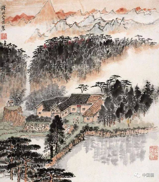 希少中国現代山水画錢松嵒作品選集-